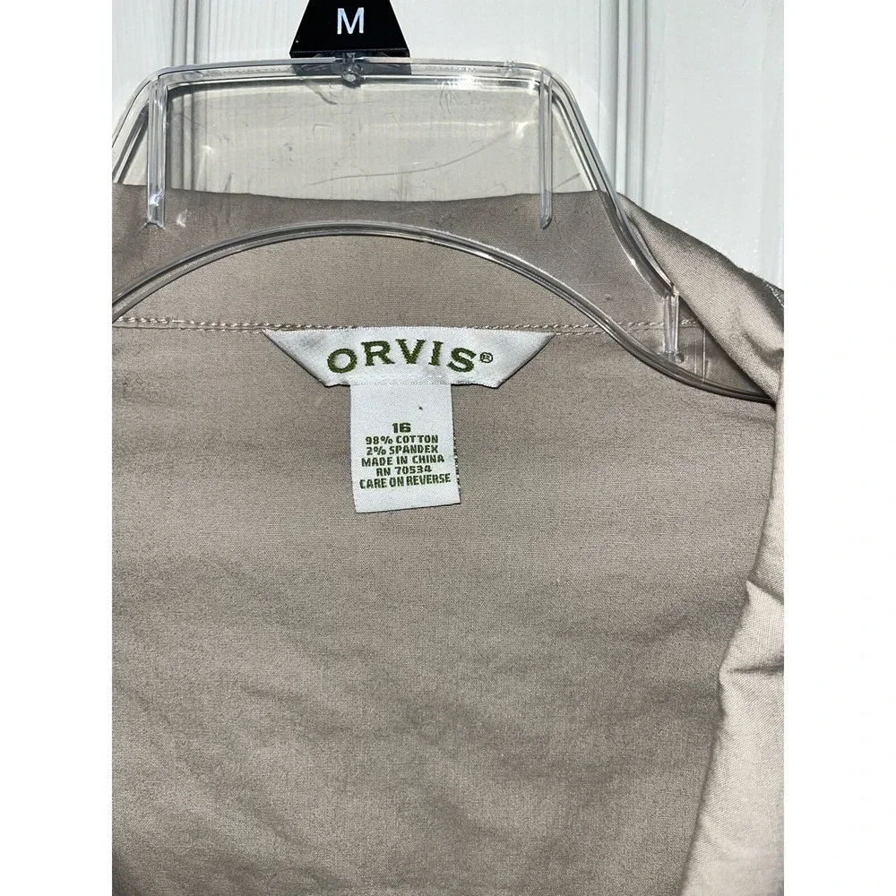 Orvis Womens Utility Jacket  womens 16, Khaki ‎ Pockets , Zip , Lightweight